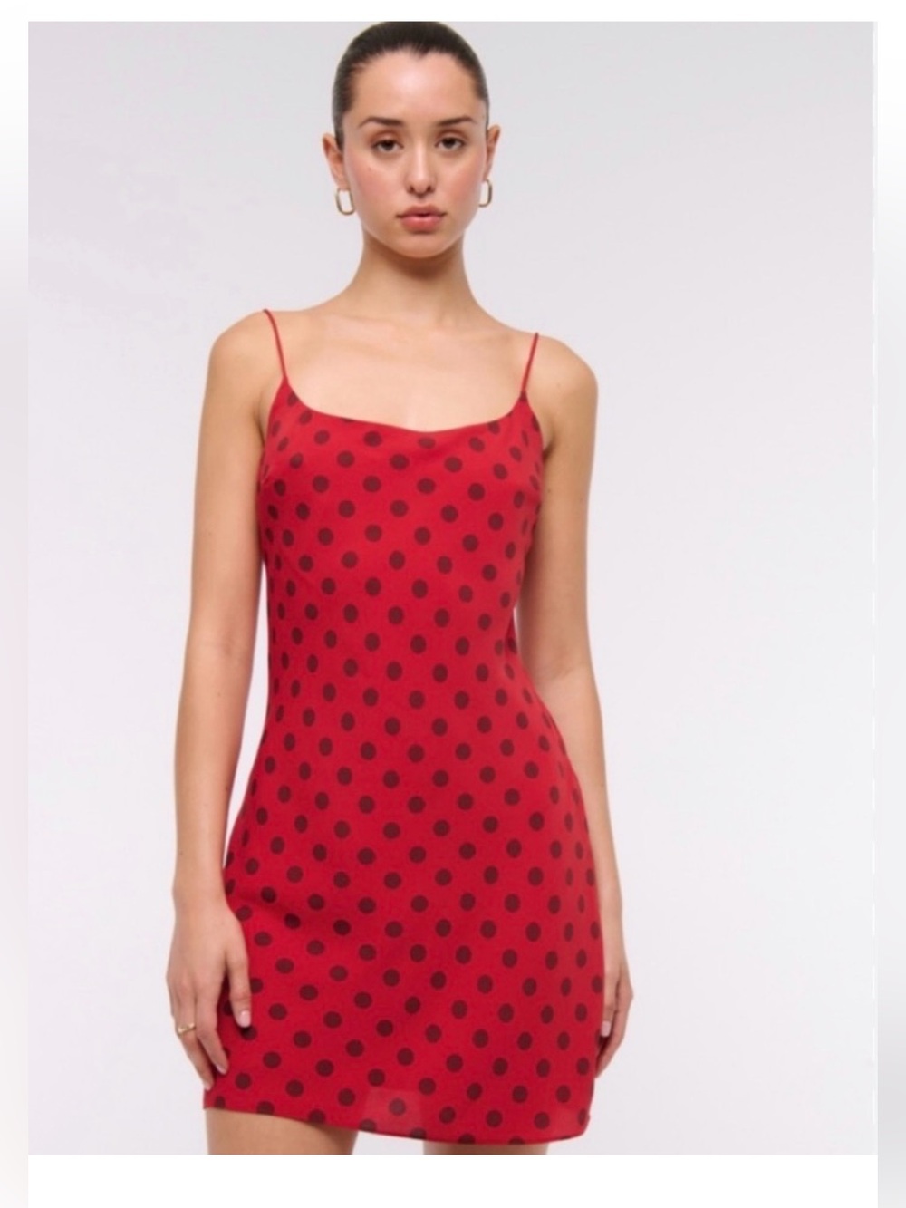 Abercrombie & Fitch Red Polka Dot Mini Slip Dress